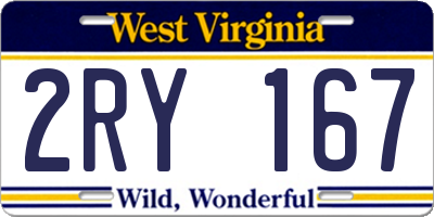 WV license plate 2RY167