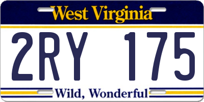 WV license plate 2RY175