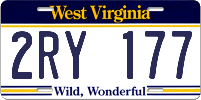 WV license plate 2RY177