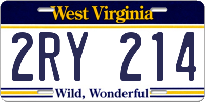 WV license plate 2RY214