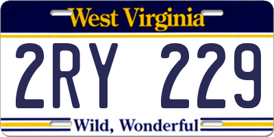 WV license plate 2RY229