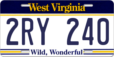 WV license plate 2RY240