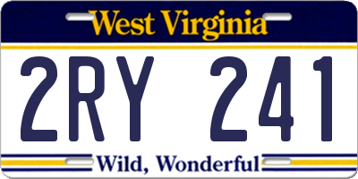 WV license plate 2RY241