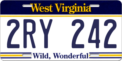 WV license plate 2RY242