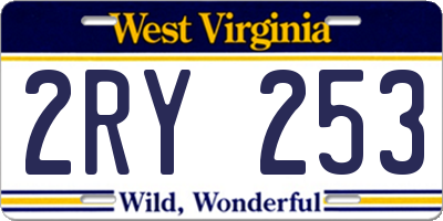 WV license plate 2RY253