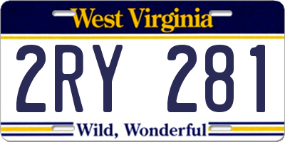 WV license plate 2RY281