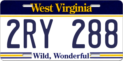 WV license plate 2RY288