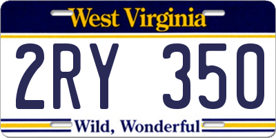 WV license plate 2RY350