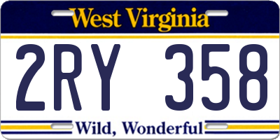 WV license plate 2RY358
