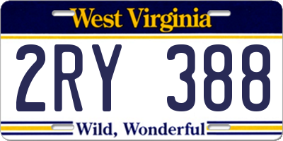 WV license plate 2RY388