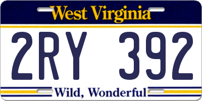 WV license plate 2RY392