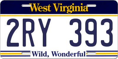 WV license plate 2RY393