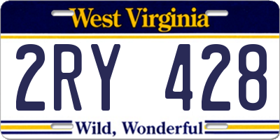WV license plate 2RY428