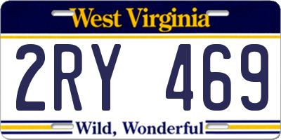 WV license plate 2RY469