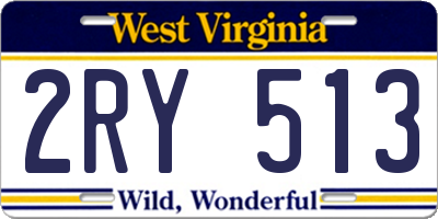 WV license plate 2RY513