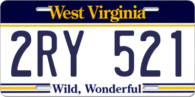 WV license plate 2RY521