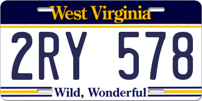 WV license plate 2RY578