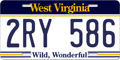 WV license plate 2RY586