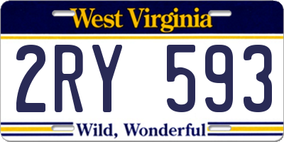 WV license plate 2RY593