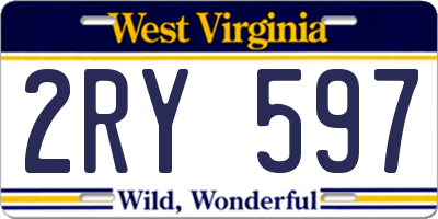 WV license plate 2RY597
