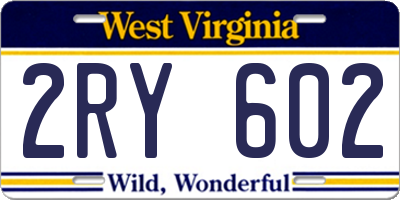 WV license plate 2RY602