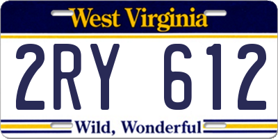 WV license plate 2RY612