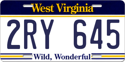 WV license plate 2RY645