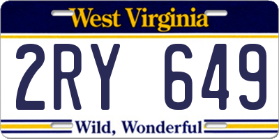 WV license plate 2RY649