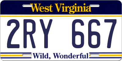 WV license plate 2RY667