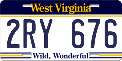 WV license plate 2RY676