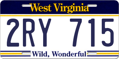 WV license plate 2RY715