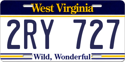 WV license plate 2RY727