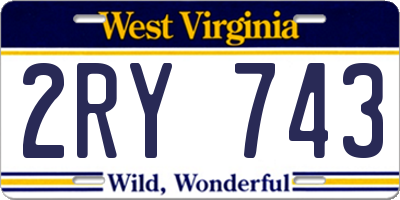 WV license plate 2RY743
