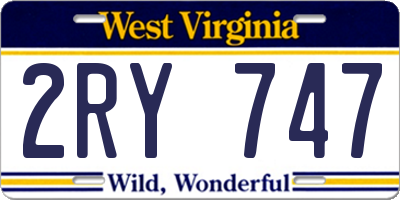 WV license plate 2RY747