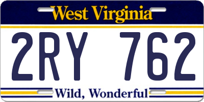 WV license plate 2RY762