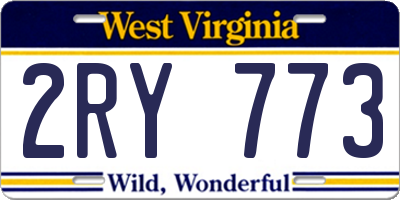 WV license plate 2RY773