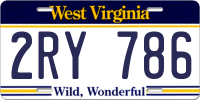 WV license plate 2RY786