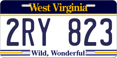 WV license plate 2RY823