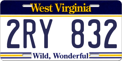 WV license plate 2RY832