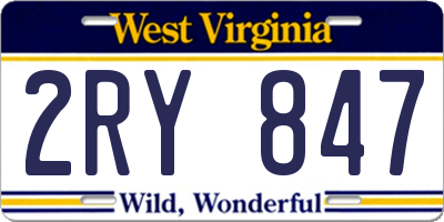 WV license plate 2RY847