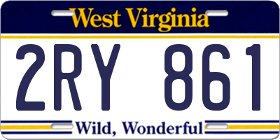 WV license plate 2RY861