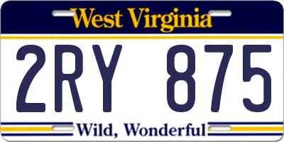 WV license plate 2RY875