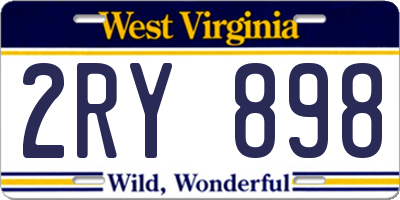 WV license plate 2RY898
