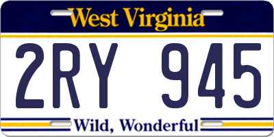 WV license plate 2RY945
