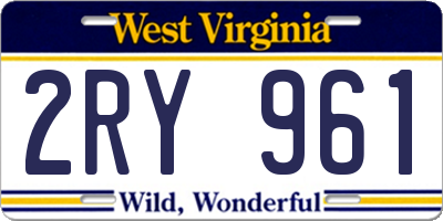 WV license plate 2RY961