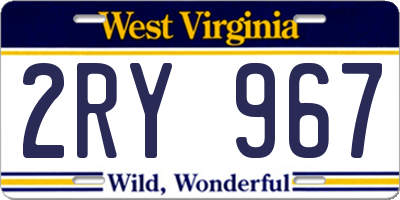 WV license plate 2RY967
