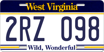 WV license plate 2RZ098