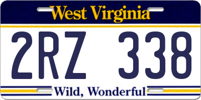 WV license plate 2RZ338