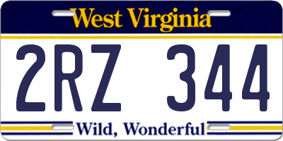 WV license plate 2RZ344