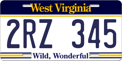 WV license plate 2RZ345